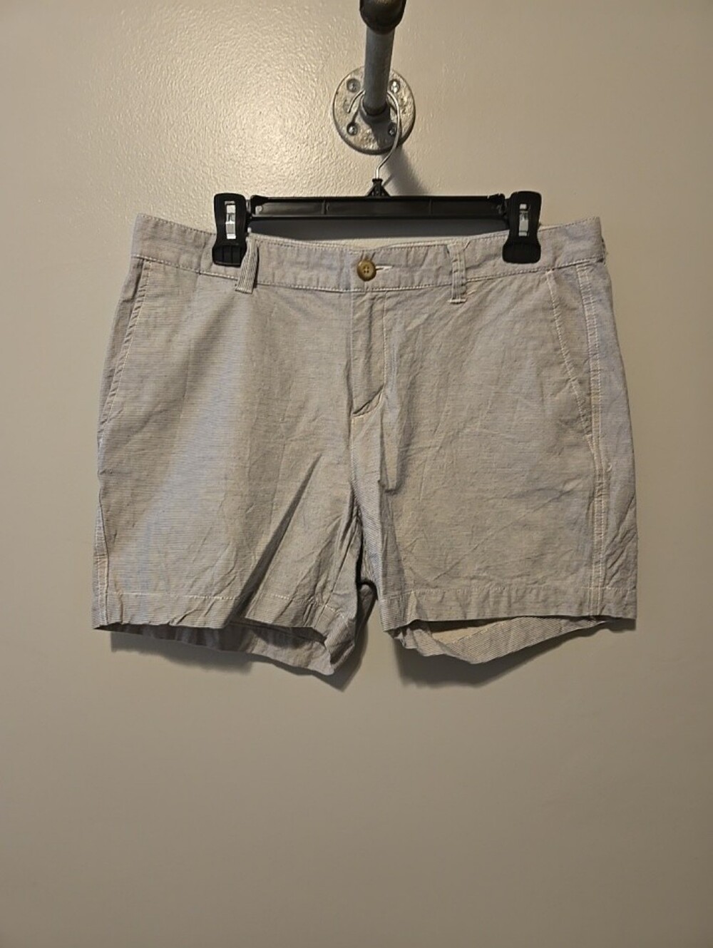 Gap Khaki By Gap Womens Shorts Girlfriend Sz. 8 White Blue Stripes 5" Inseam